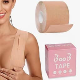 Bandagem PÓS-PARTO Elástica Modeladora de Abdomen e Seios (5 Metros x 5cm )/TAPE pós-parto/ Sustentação, Levantamento e Suporte Invisível - BEGE