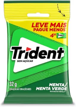 Pack Goma de Mascar Menta Trident Pacote 32g 4 Unidades