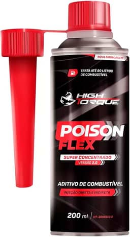 Poison Flex 2.0 Aditivo de Combustível Super Concentrado High Torque, Trata até 80 Litros, Limpeza e Proteção do Sistema de Injeção