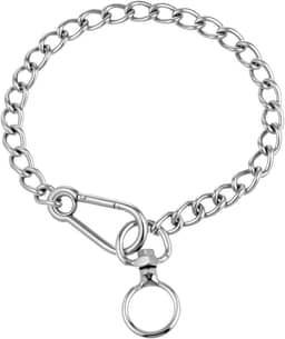 Coleira de corrente de aço inoxidável para cães, prata à prova de mastigação, coleira ajustável para caminhar, para cães pequenos e médios (pequena)