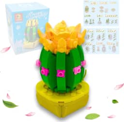 Conjunto de Blocos de Montar Flor Decorativa 129 Peças – Brinquedo Educativo de Construção Criativa com Peças Compatíveis, Design Floral e Cores Vibrantes (Hi-Hwa-Yu)