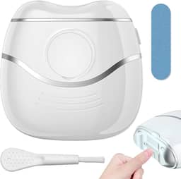 Cortador de Unhas Elétrico, Aparador de Unhas com Lixa de Unha, Cortadores Automáticos para Adultos, Idosos, Homens, Mulheres, Crianças, 3 Níveis de Velocidade(Branco, Pilhas Aaa Necessárias,
