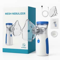 Nebulizador Inalador Ultrassônico Portátil NeoAir® Sem Fio USB, Silencioso, Compacto Mesh Ultrassom Ideal para Crianças, Adultos e Idosos - Alívio Rápido de Sintomas Respiratórios