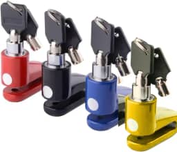 Cadeado Trava de Disco Universal para Moto e Bicicleta Antifurto – Segurança para Freio a Disco – com Trava Reforçada - Compacto e Resistente em Alumínio com 2 Chaves - Lene (Cadeado Preto)
