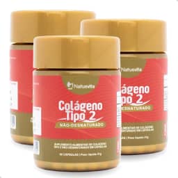 Colágeno Tipo 2 Não Desnaturado. 40mg por Cápsula. (Kit 3 und. 180 cápsulas)