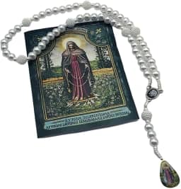 Terço Nossa Senhora das Lágrimas 8 mm com Folheto de Oração