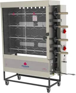 Forno para Frango Rotativo com Infravermelho a Gás com 4 Espetos 20 Frangos PR-621N Style Progás