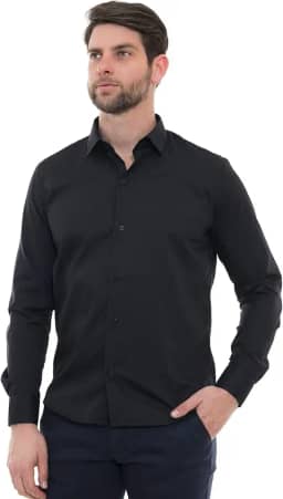 Camisa Social Masculina Manga Longa Slim