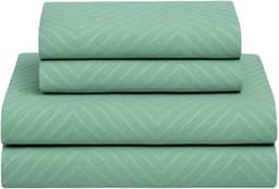 Jogo de Cama Bordado Acetinado Embossed 4 Peças - 1 Lençol de Cima, 1 Lençol de Elástico e 2 Fronhas, Não faz bolinha Toque Percal Em Poliéster Extra Macio | ADMIRARE (MONTANHA, QUEEN)