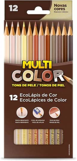 EcoLápis de Cor Multicolor, Tons de Pele, 11.1200NTP, Estojo com 12 Cores