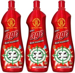 Kit 3 Inseticida Para Baratas Age Multi Dedetizador Tripla Ação Contra Mosquitos Moscas Formigas