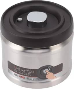 Greensen Recipiente a Vácuo para Café, Lata de Armazenamento Hermético Em Aço Inoxidável para Grãos de Café Moídos, Chá, Nozes Com Vedação Tipo Prensa e Colher Medidora (750ML Aço Inoxidável Cor