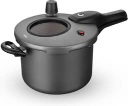 MTA - Panela de Pressão com Visor de Vidro e Fechamento Externo em Alumínio com Antiaderente, Capacidade de 4,5L, nº 20, Cor Grafite, Linha Visor.