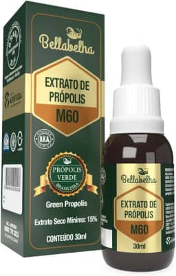 Bellabelha Extrato de Própolis Verde M60 | 30mL | Extrato Alcoólico com Alta Concentração, Produto Natural