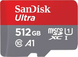SanDisk Cartão de memória ultra microSDXC UHS-I de 512 GB com adaptador - até 150 MB/s, C10, U1, Full HD, A1, cartão MicroSD - SDSQUAC-512G-GN6MA [Nova versão]