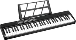 61 teclas teclado piano dois modos de energia para crianças iniciantes com modo de ensino, MIDI/Bluetooth, 200 tons/ritmos, 80 demonstrações, preenchimento, velocidade, sustentação, vibrato