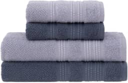 Jogo de Toalhas Buddemeyer Frape Dots Banho Cinza Claro/Cinza 4 peças