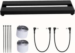 Pedaleira de guitarra de 14/16 polegadas pequena: alumínio anodizado duro, leve, mas ultrarresistente e resistente a arranhões, placa portátil pronta para estrada para 3-5 pedais (16 polegadas)