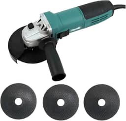 Hanabi Esmerilhadeira 220V 125mm Lixadeira Angular 960W Profissional com 3 Discos de Corte Ferramenta de Corte e Desbaste para Metal Concreto e Madeira