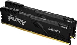 Kingston, KF432C16BBK2/16 - Kit de memórias de 16GB (2 x 8GB) DIMM DDR4 3200Mhz FURY Beast Black 1,35V 1Rx8 288 pinos para desktop/gamers, Não aplicável