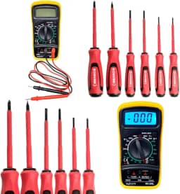 Kit Chave Fenda Isolada 6 Chaves + Multímetro Profissional