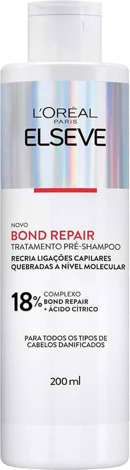 L'Oréal Paris Elseve Bond Repair Tratamento Pré-Shampoo, Reparação Molecular que Reconstrói Ligações e Devolve a Força Original, com Ácido Cítrico, 200ml