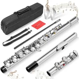 16 Furos Flauta Transversal (Saco de armazenamento), Kit Flauta Transversal Prateada Dó, Furos Flautá Transversal