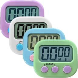 Kit com 2 timer temporizador cronometro colorido botões e numeros grandes a pilha CORES SORTIDAS