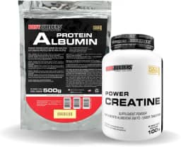 Kit Albumin Protein 500g + Power Creatina 100g - Bodybuilders (Baunilha)