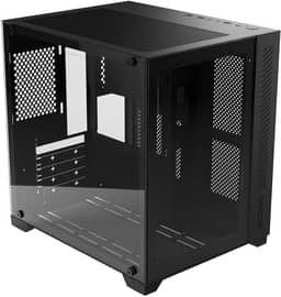 GABINETE GAMER FORCEFIELD BLACK VULCAN - FRONTAL E LATERAL EM VIDRO - PCYES - GFFBVP – PCYES