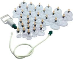 Kit Com 32 Copos Ventosa Ventosaterapia Guasha Cupping Vacuoterapia Massoterapia Sucção Bomba Vácuo