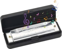 Gaita C maior de 10 furos com capa, para iniciantes e profissionais