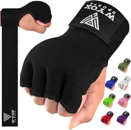 Luvas internas de boxe em gel WYOX para homens e mulheres – Alça de pulso rápida de 80 cm, suporte acolchoado para juntas, bandagens sem dedos para treinamento de MMA e Muay