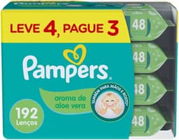 Lenços Umedecidos Pampers Aroma de Aloe Vera 192 Unidades