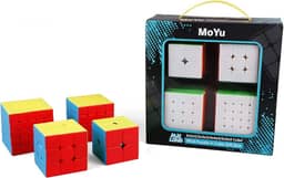 Box Cubo Mágico Moyu 2x2x2 + 3x3x3 + 4x4x4 + 5x5x5 Stickerless