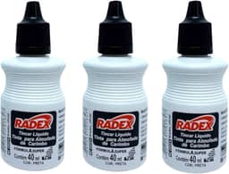 Tinta Para Carimbo Alto Rendimento Escolar Escritório 40ml preto kit com 3 unidades