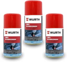 Kit 3 Higienizador Automotivo Limpa Ar Condicionado Carro Wurth Spray 145ml