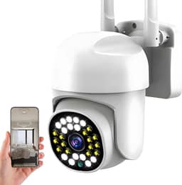 Câmera de Segurança wifi Externa IP Sem Fio HD 4MP, Câmera de Visão Noturna Infravermelha Wi-Fi 5G, Dupla Lente Grande Angular, IP66 à Prova D'água e à Prova de Poeira, Chamada de Voz Bidirecional