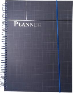 Planner de Organização e Produtividade | Gerenciamento Diário de Tarefas, Metas e Finanças | Capa Dura com Elástico, 96 Folhas | Ideal para Estudos, Trabalho e Rotina Pessoal | Cores: Preto, Azul, Cinza e Rosa (Planner Azul)