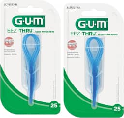 Kit Com 2 Passa Fio Gum Eez-Thru | 50 Unidades | Guia Para O Fio Dental
