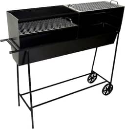 Churrasqueira Espetinho Aço FE Grelhas Carrinho 100x99x26cm