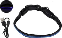 GLOGLOW Coleira LED para cães, coleira luminosa ajustável recarregável por USB, com tiras refletivas para gatos, cães, passeios noturnos