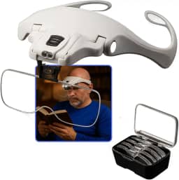 Óculos Lupa de Cabeça com LED e 5 Lentes Intercambiáveis para Estética, Joalheria, Odontologia e Eletrônica Entrega Imediata