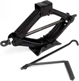 Macaco Sanfona Automotivo Universal Aço Reforçado Portátil com Manivela Manual Suporte Elevação Veicular Preto Antiferrugem Compacto para Carro SUV Sedan Hatch