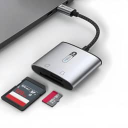 Leitor De Cartão Sd e Micro Sd Com Conector Usb-C 3.0 Adaptador Otg De Alumínio Em Alta Velocidade Para Notebook Celular Tablet E Câmeras Acessório Profissional Para Fotografia E Vídeo
