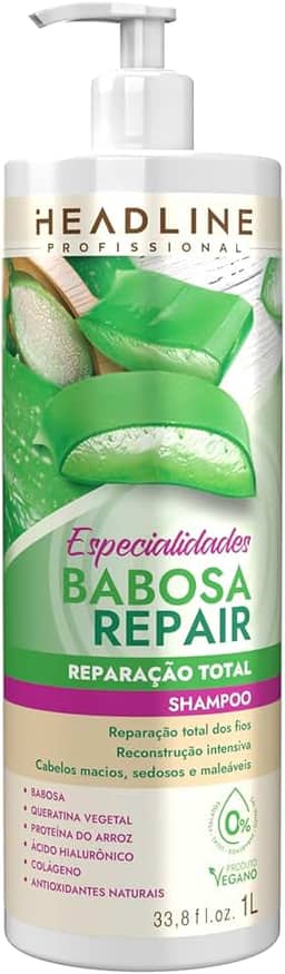 Shampoo Babosa Repair - Limpa e Restaura - HEADLINE Especialidades - 1L