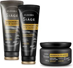 Eudora Kit Siàge Regeneração Pós Química: Shampoo 250ml + Máscara 250g + Condicionador 200ml