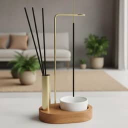 Incensário Porta Incenso Invertido Redondo Copo Porcelana Suporte para Insenso Master Queimador de Incenco