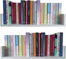 2 Prateleiras para Livros em MDF Branco - Decoração Tendência 001 60