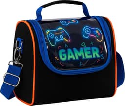Lancheira Térmica Escolar Infantil Juvenil Transversal Bolsa Gamer Masculino Menino Cristal Grande Impermeavel Isolada Passeio